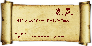 Márhoffer Palóma névjegykártya